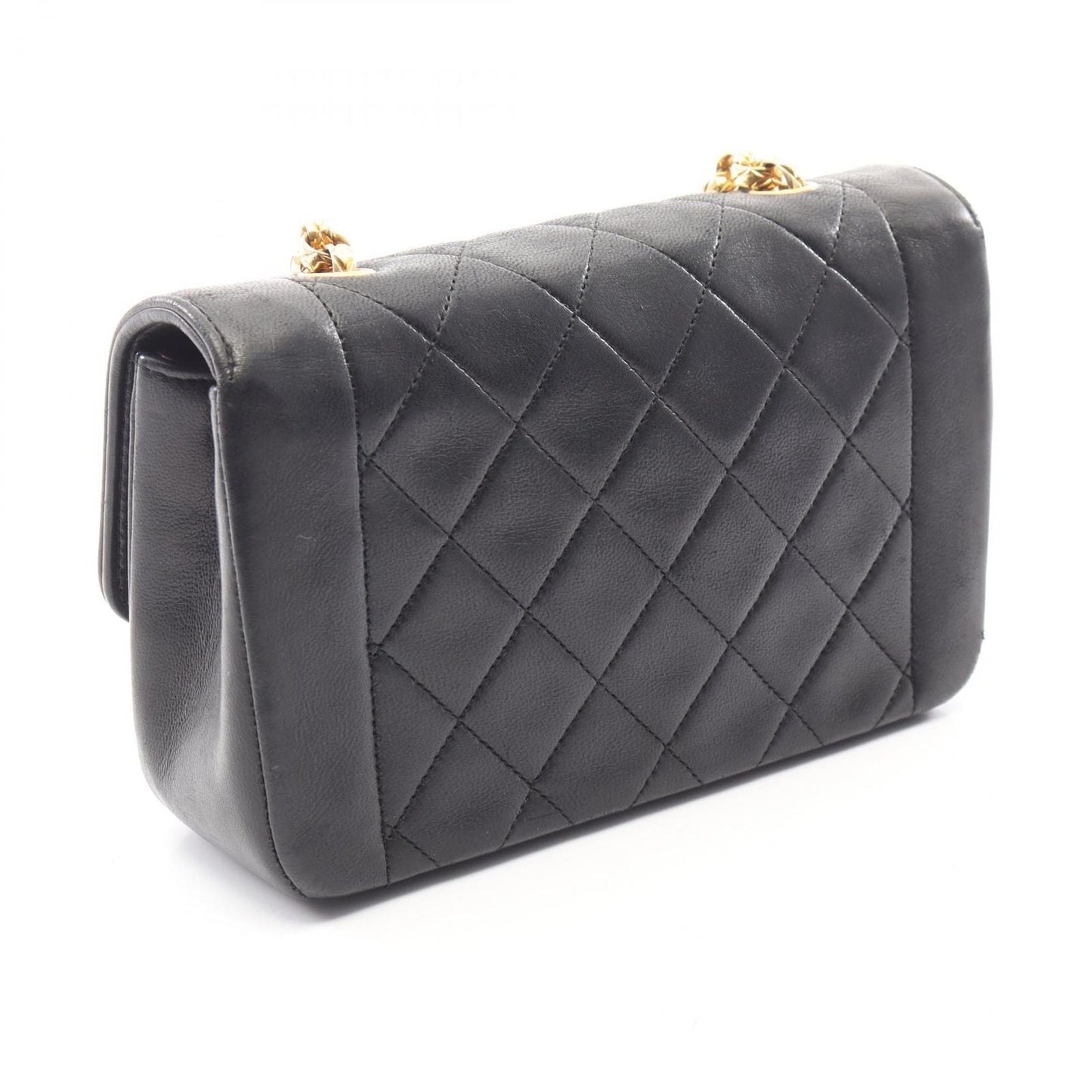 Chanel Shoulder Bag Mini Quilted Diana Flap Black Lambskin Chain