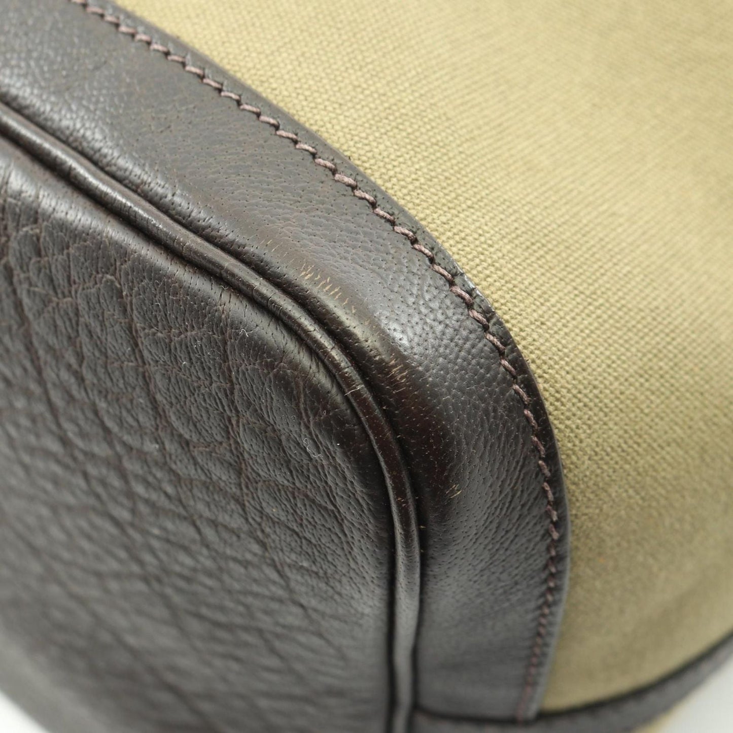 Hermes Tote Garden Party PM Khaki Ebene Canvas Leather