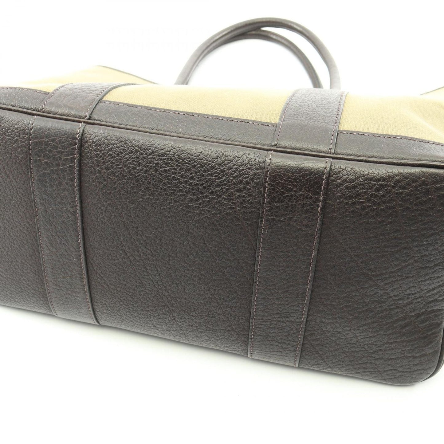 Hermes Tote Garden Party PM Khaki Ebene Canvas Leather