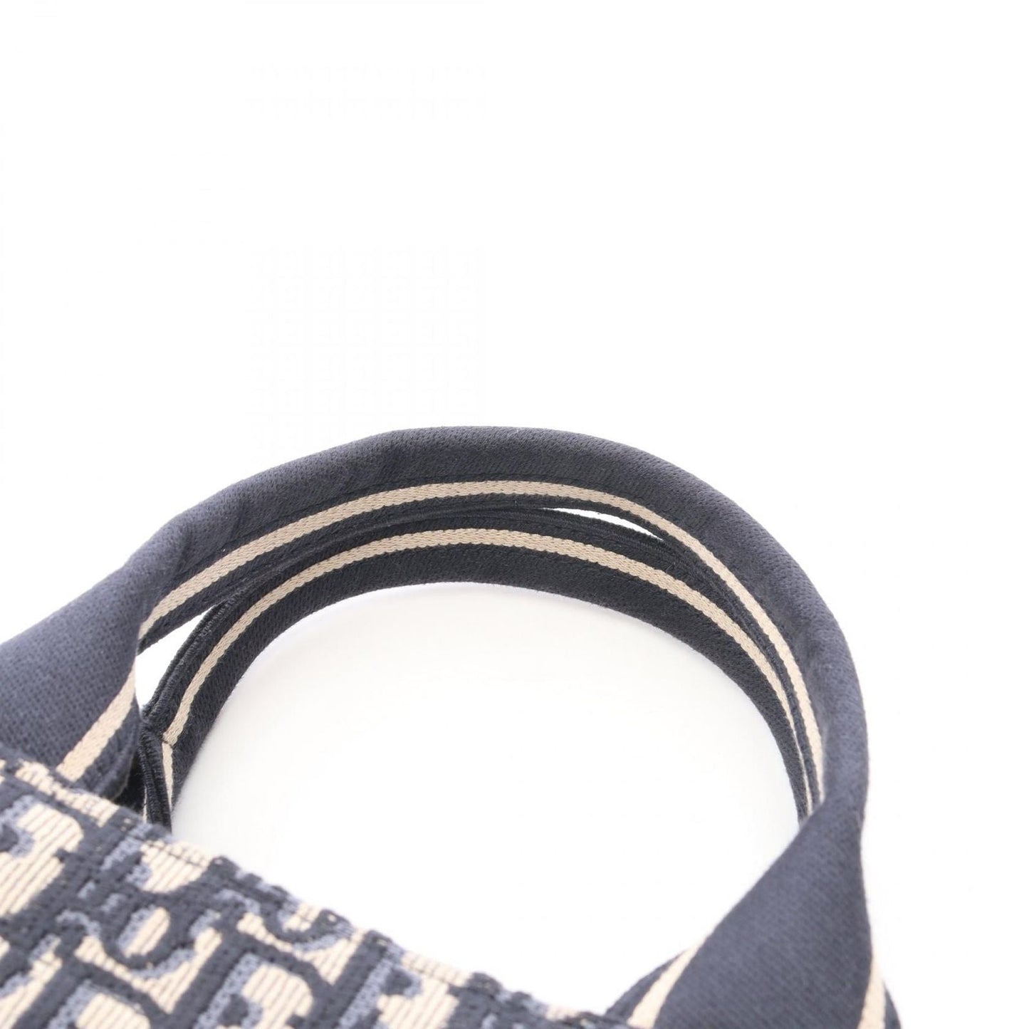 Dior Tote Book Small Black 2-Way Navy Canvas Leather