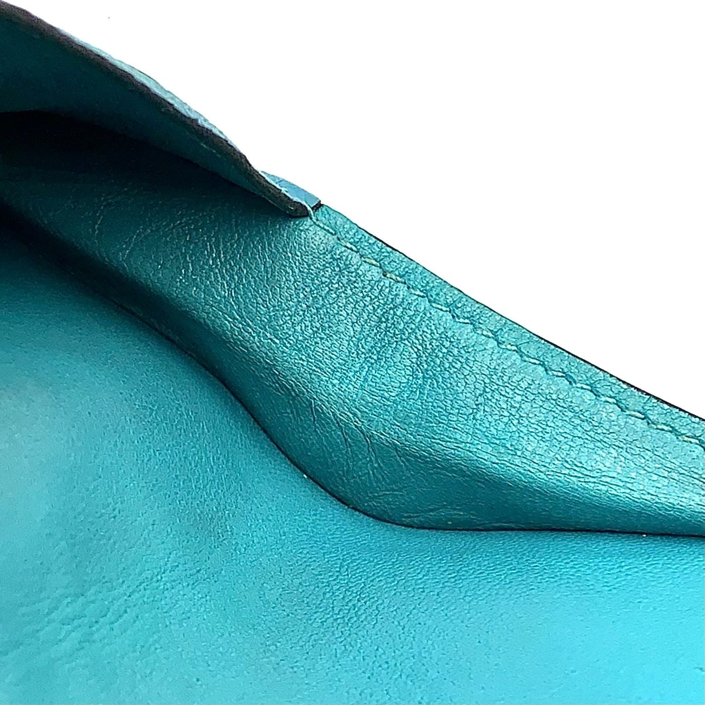 Hermes Dogon Coin Case Taurillon Leather Blue Card Silver