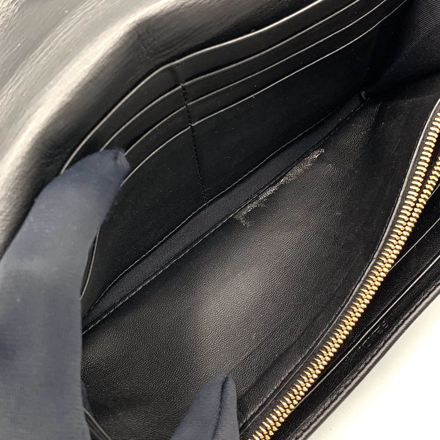 Fendi Baguette Continental Leather Black Wallet Gold