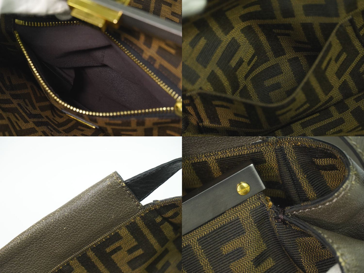 Fendi Peekaboo Large 2-Way Shoulder Bag Leather Charcoal Gray