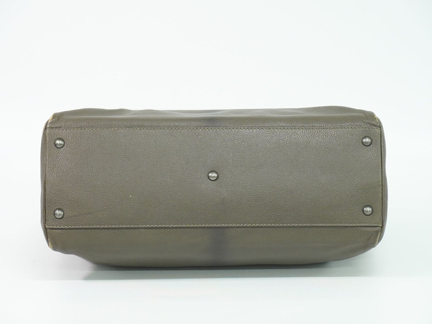 Fendi Peekaboo Large 2-Way Shoulder Bag Leather Charcoal Gray