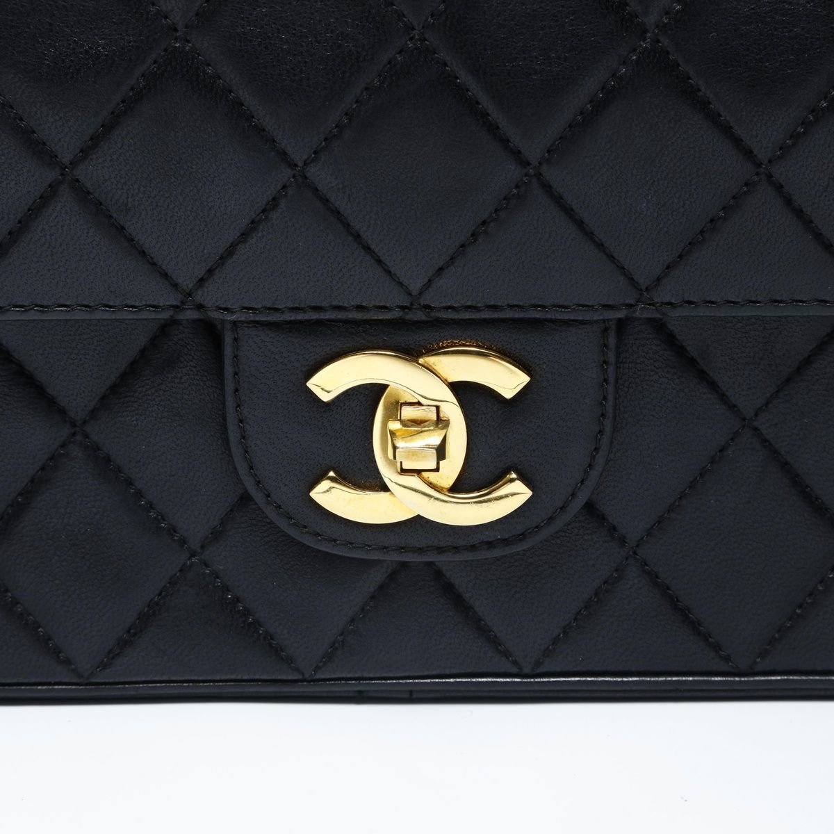 Chanel Shoulder Bag Lambskin Quilted Double Flap