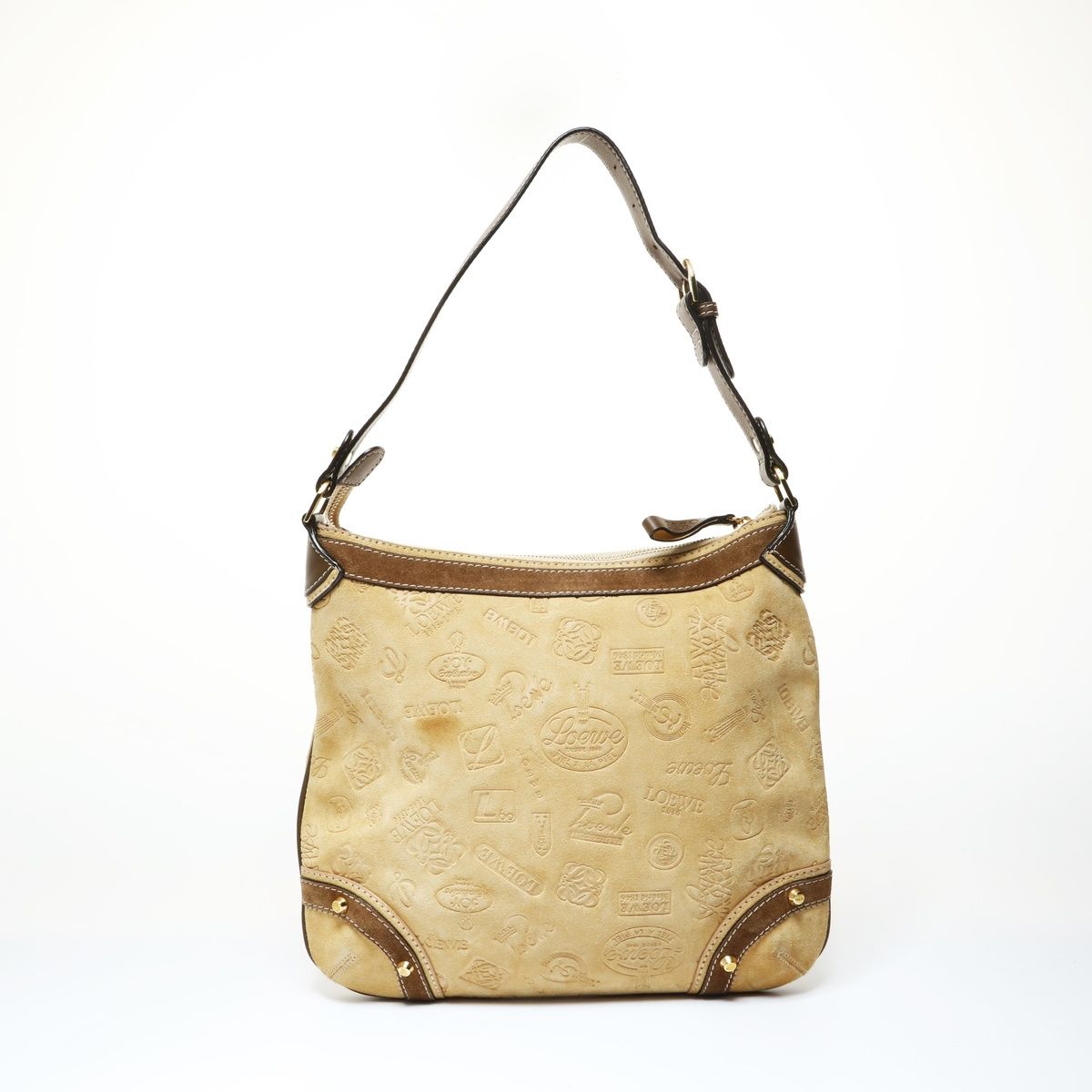 Loewe Shoulder Bag Anniversary Limited Edition Suede Sari Logo