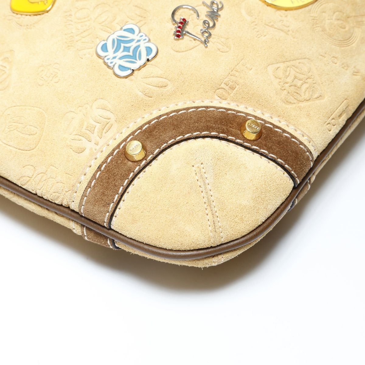 Loewe Shoulder Bag Anniversary Limited Edition Suede Sari Logo