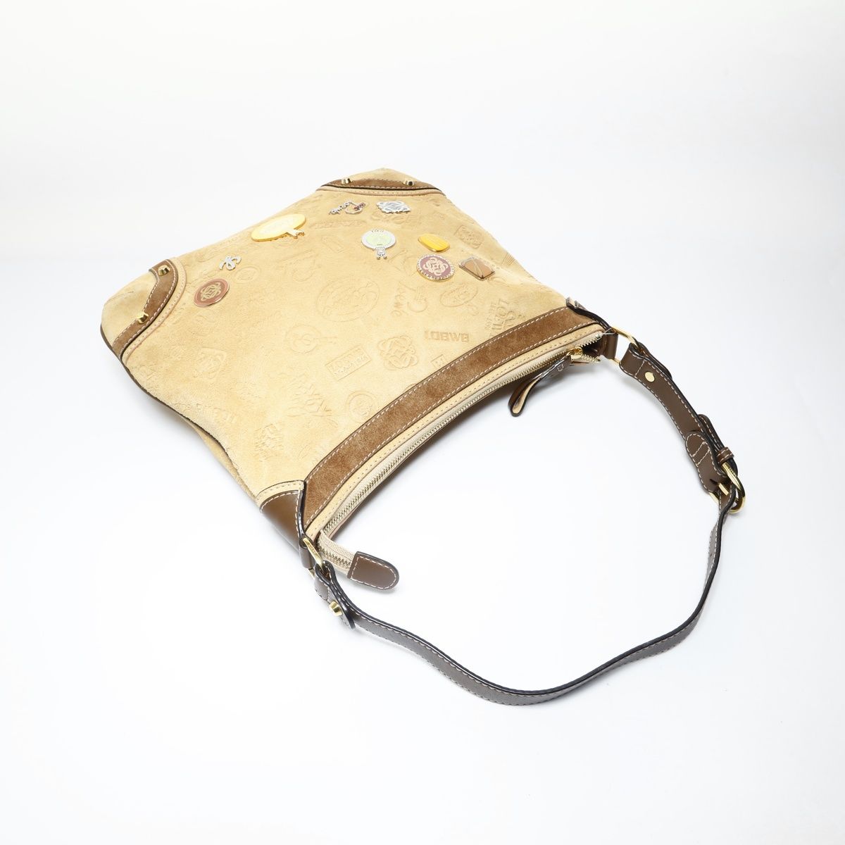 Loewe Shoulder Bag Anniversary Limited Edition Suede Sari Logo