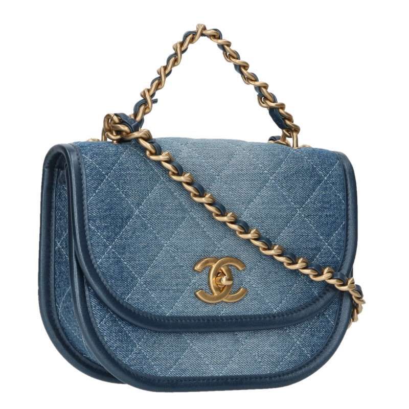 Chanel Quilted Denim Flap Shoulder Bag