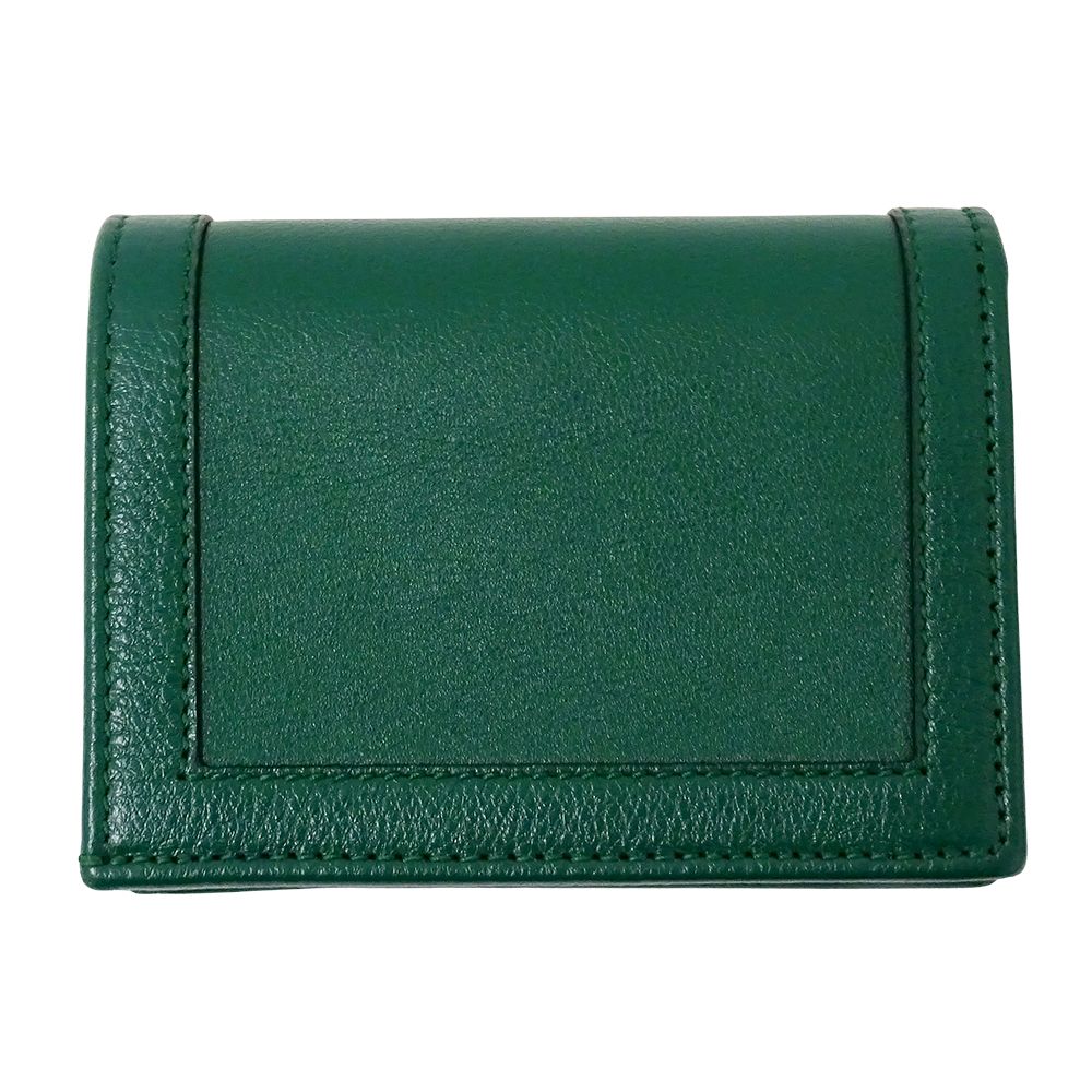 Gucci Wallet Bifold Petit Marmont Bamboo Leather Green Mini