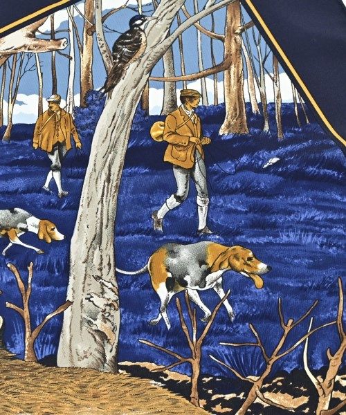 Hermes Bandana Scarf Navy