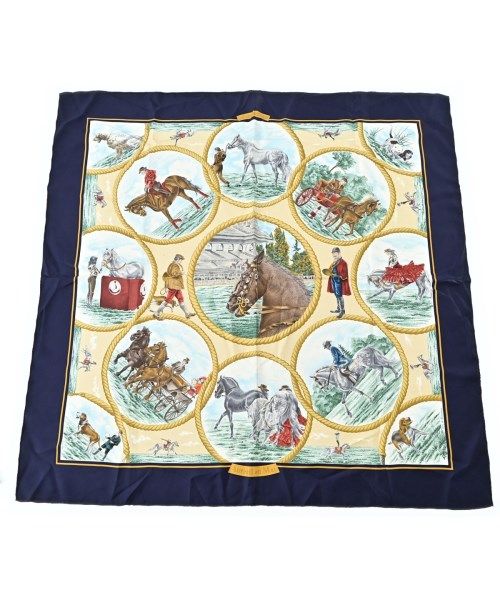 Hermes Bandana Scarf Navy