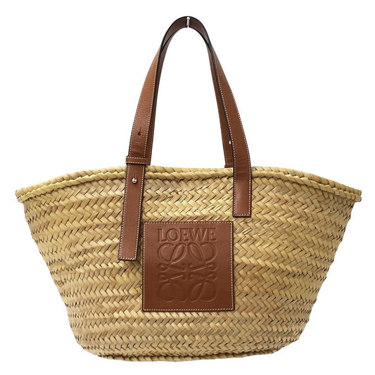 Loewe Tote Basket Large Palmleaf Calf Leather Natural Tan Beige Brown Large