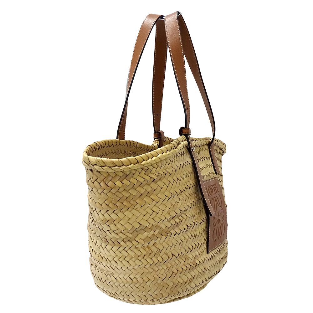 Loewe Tote Basket Large Palmleaf Calf Leather Natural Tan Beige Brown Large