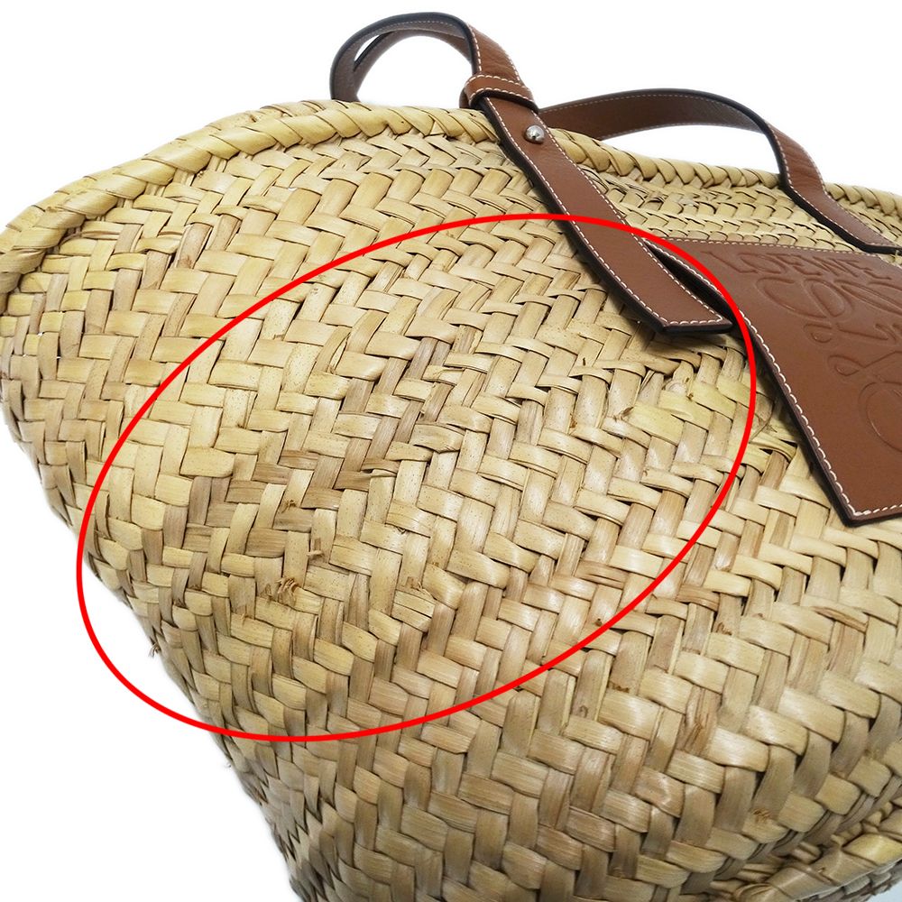 Loewe Tote Basket Large Palmleaf Calf Leather Natural Tan Beige Brown Large