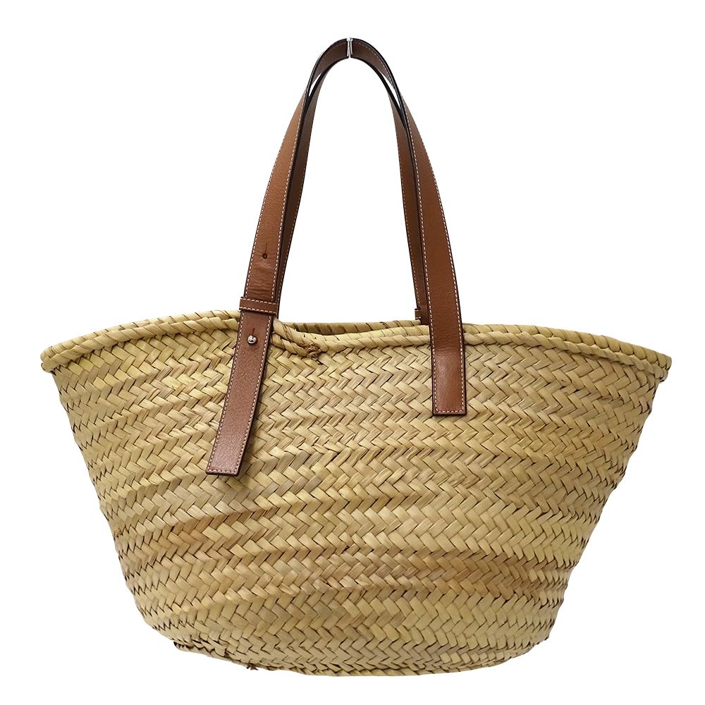 Loewe Tote Basket Large Palmleaf Calf Leather Natural Tan Beige Brown Large