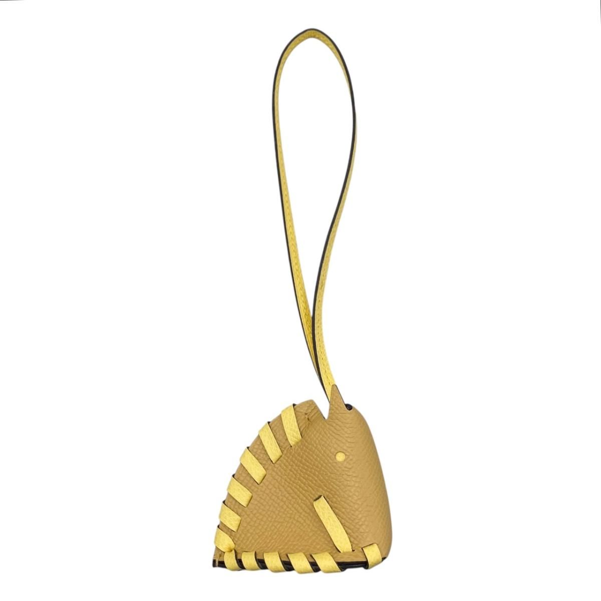 Hermes Bag Charm Cheval Tresse Veau Epsom Braided Horse Yellow