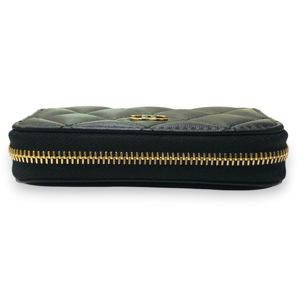Chanel Coin Case CC Logo Classic Zip Lambskin Black