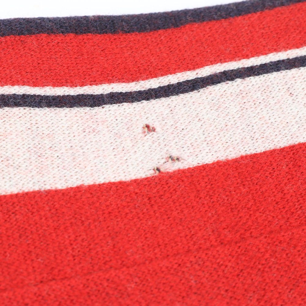 Louis Vuitton Tag Logo Stripe Red Scarf Eem