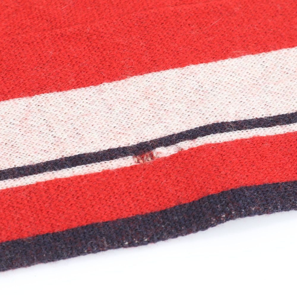 Louis Vuitton Tag Logo Stripe Red Scarf Eem