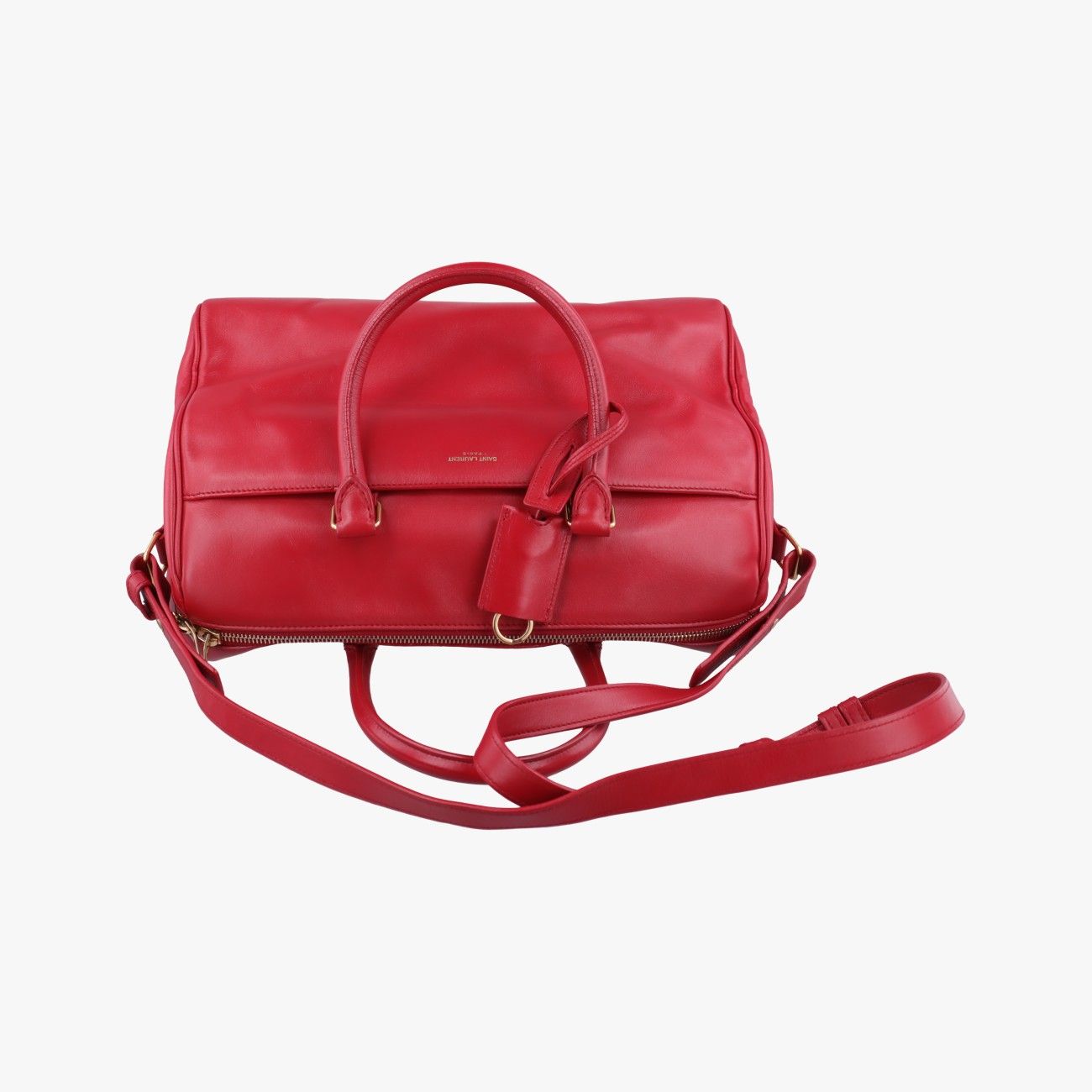 Saint Laurent Yves Classic Duffel Red Leather