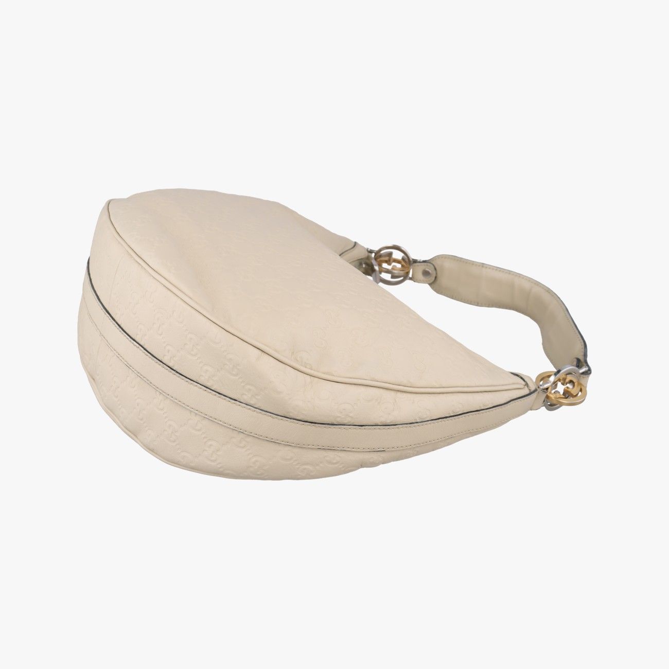 Gucci GG Twins White Leather Handbag