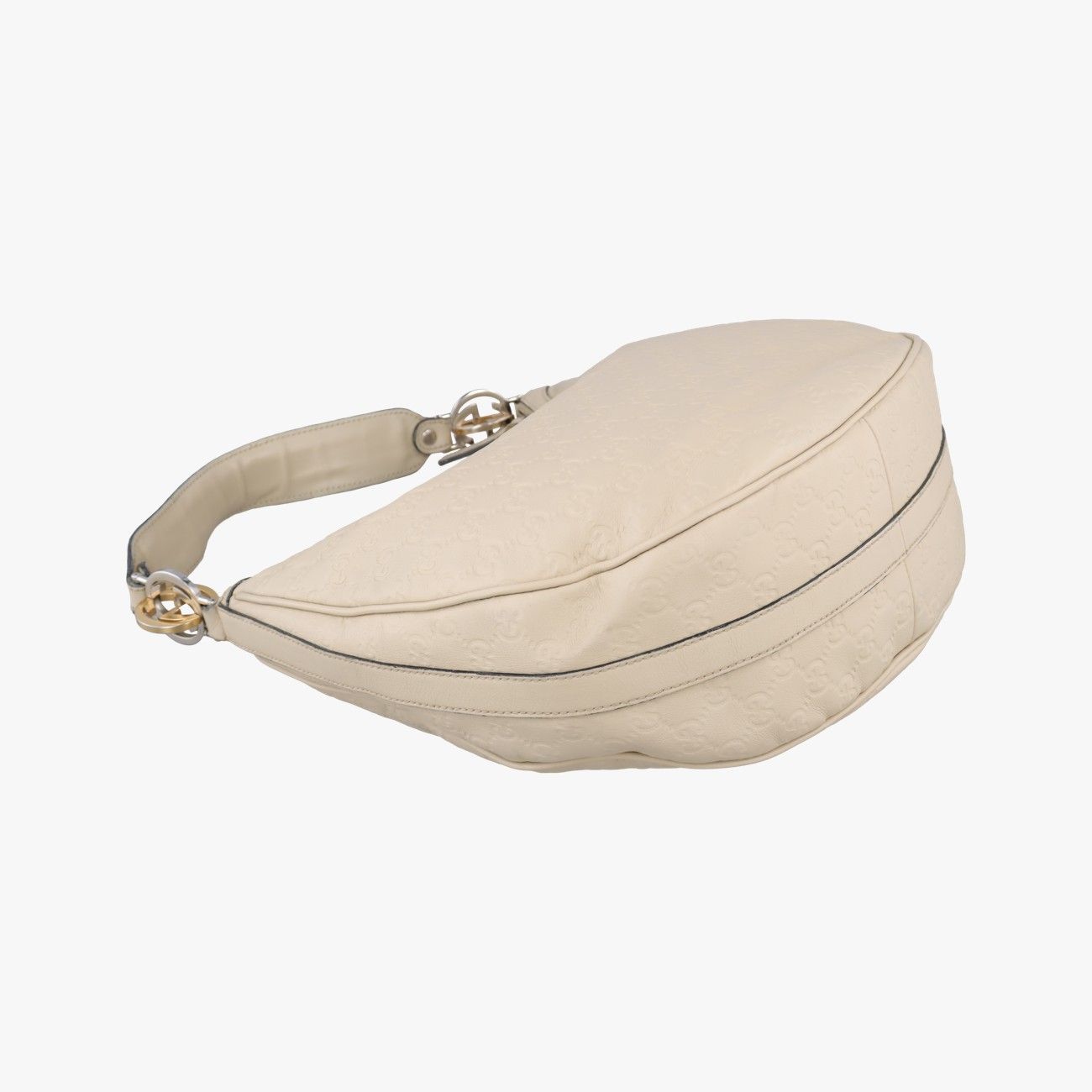 Gucci GG Twins White Leather Handbag
