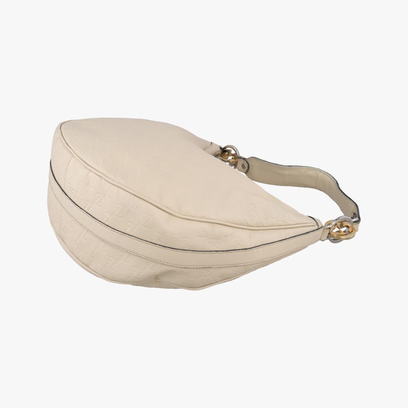 Gucci GG Twins White Leather Handbag