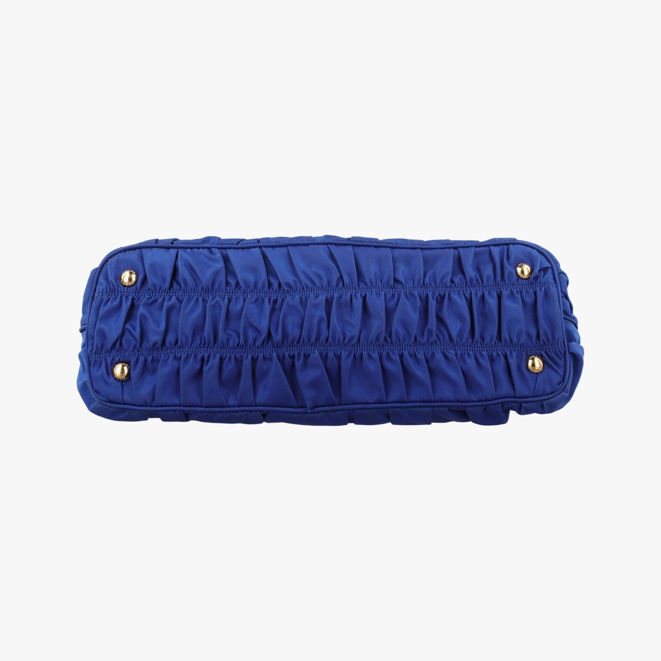 Prada Gathered Bag Blue Nylon Leather