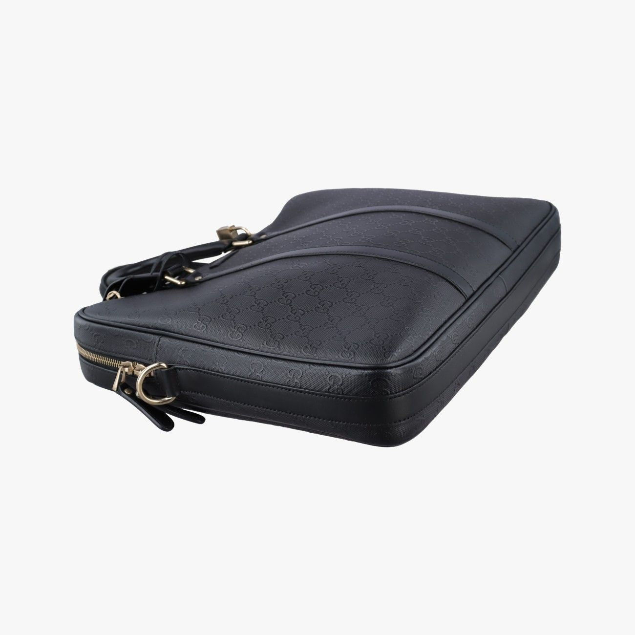 Gucci Guccissima Briefcase Black Leather
