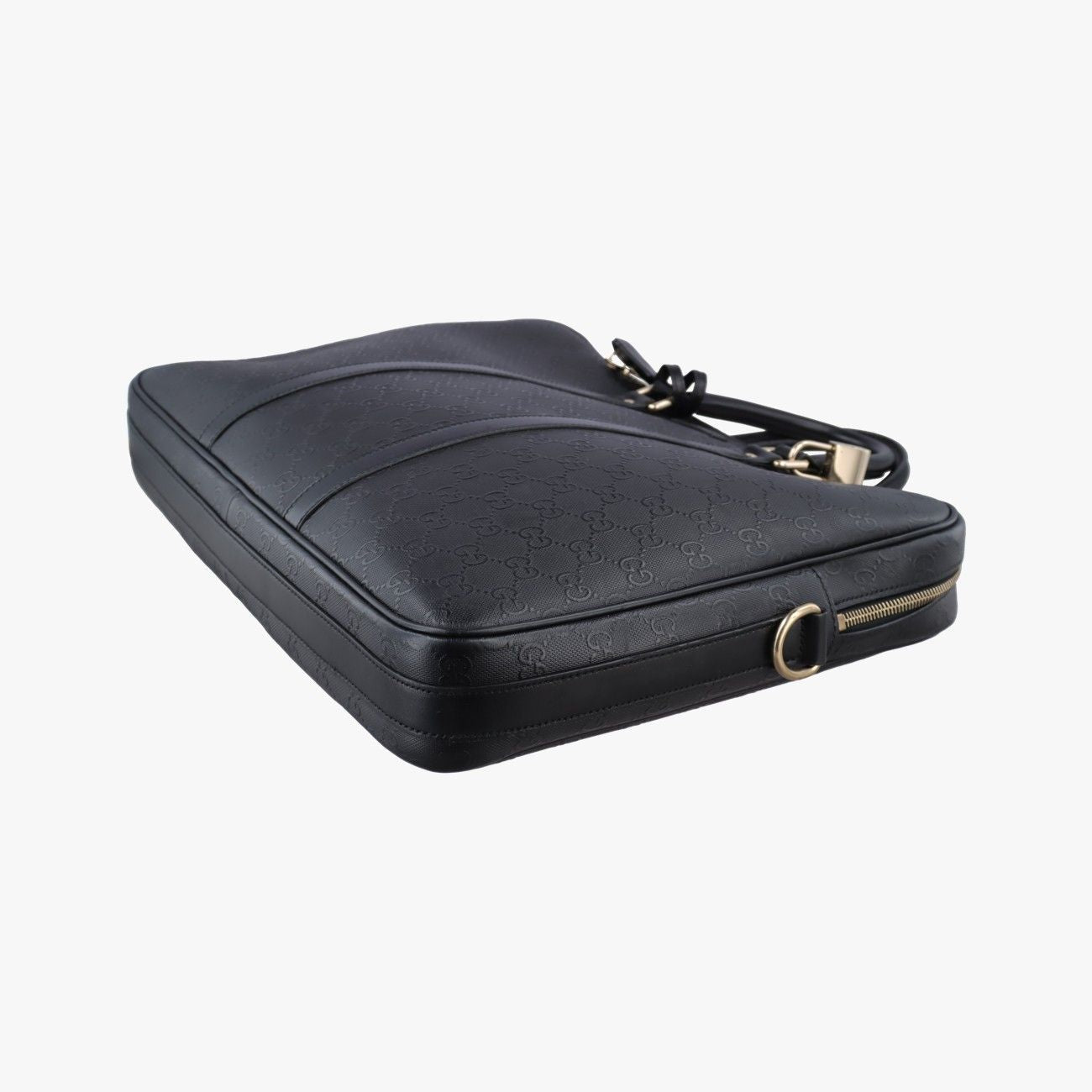 Gucci Guccissima Briefcase Black Leather