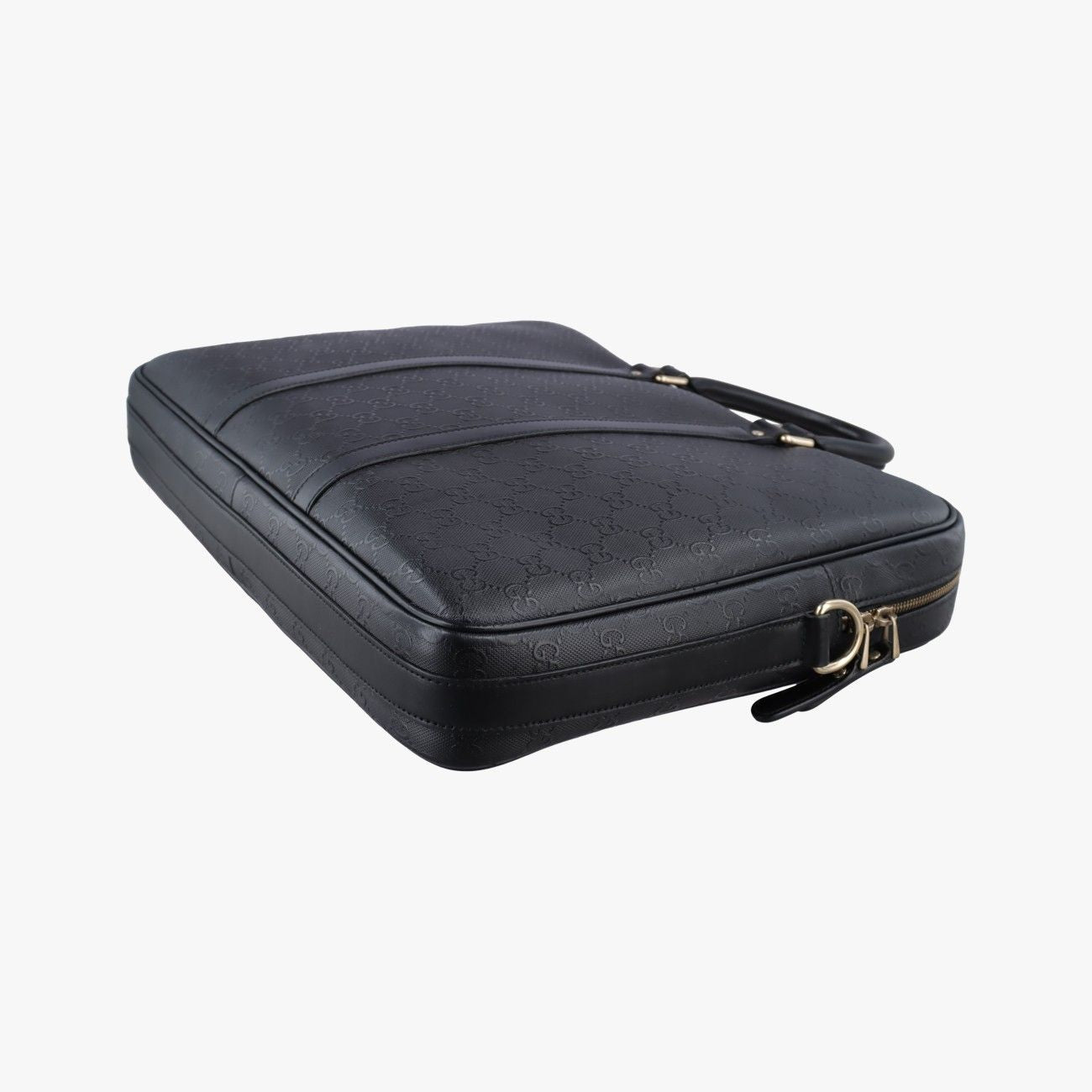 Gucci Guccissima Briefcase Black Leather