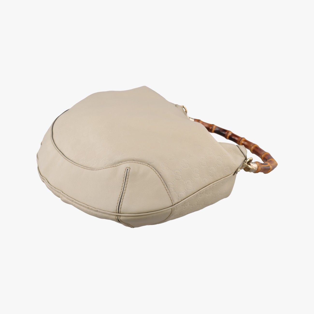 Gucci Bamboo White Leather Messenger Bag