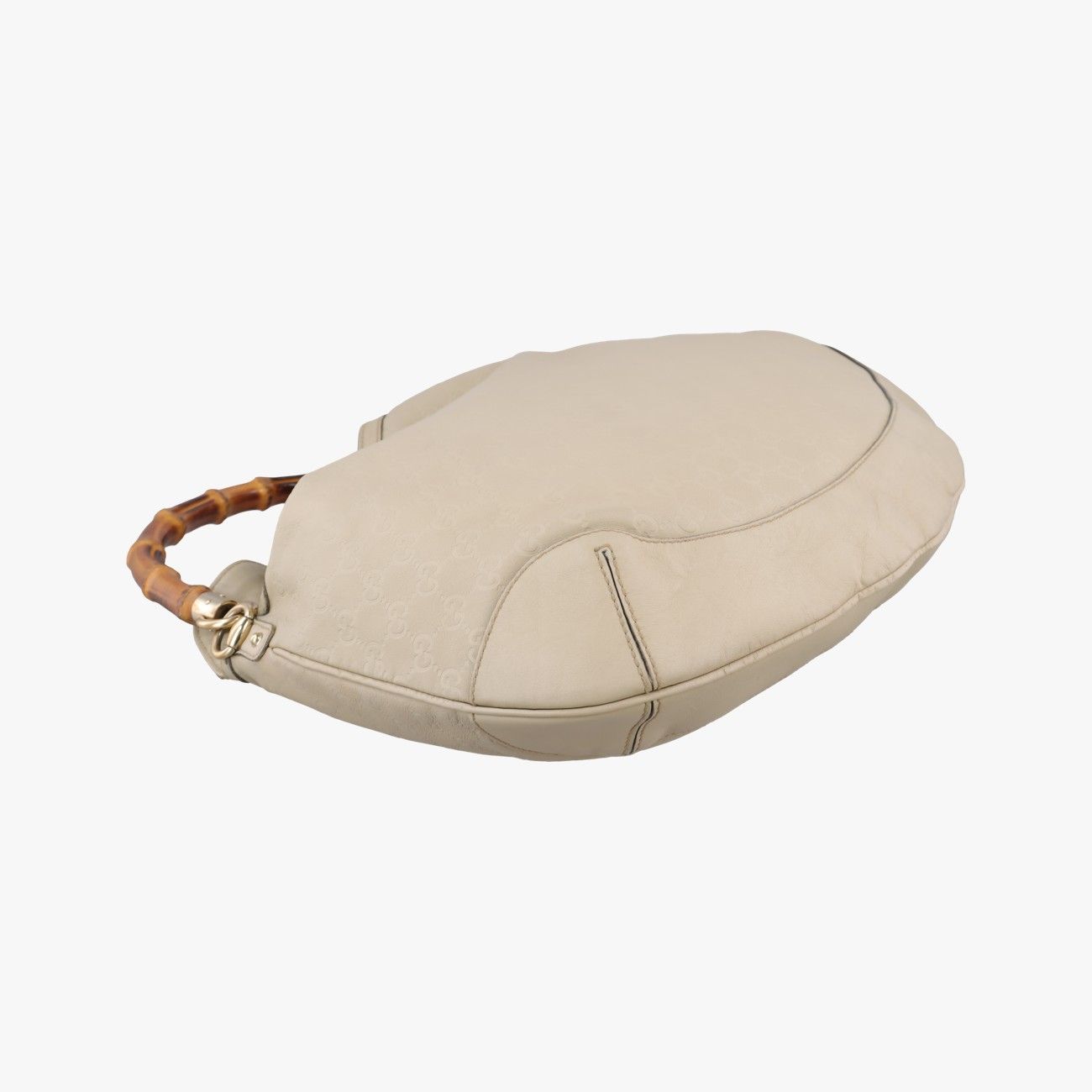 Gucci Bamboo White Leather Messenger Bag