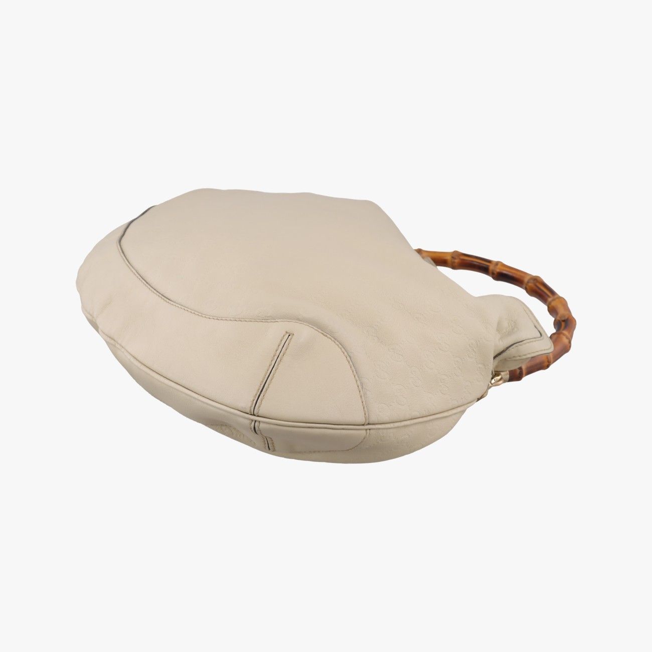 Gucci Bamboo White Leather Messenger Bag