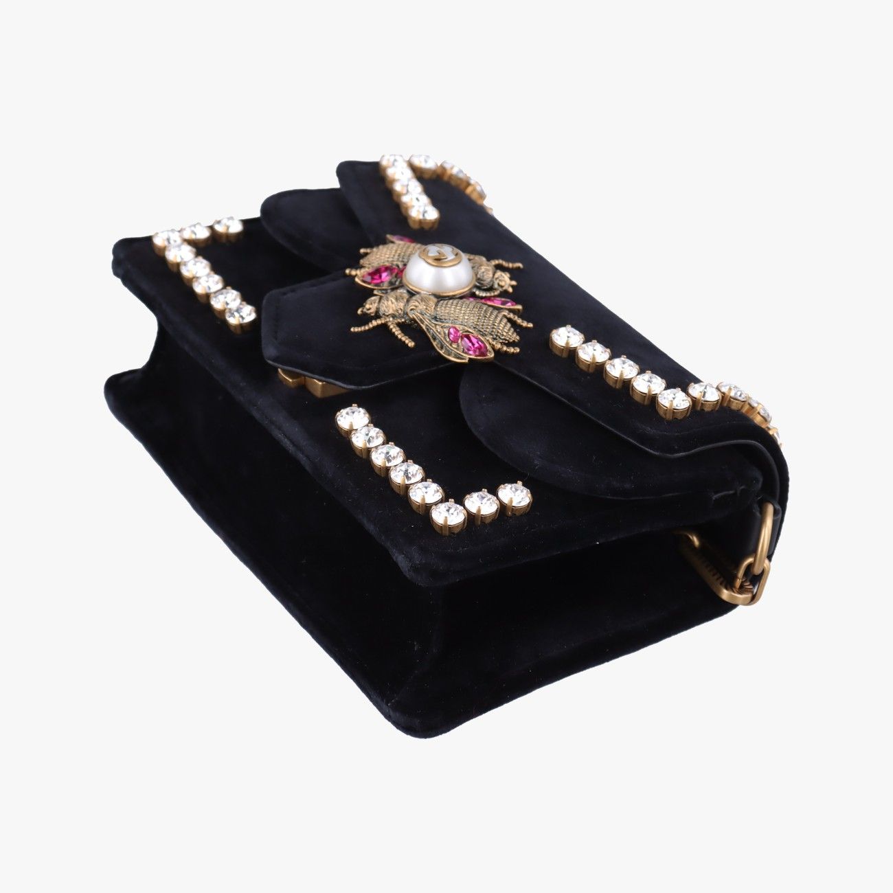Gucci Broadway Black Velour Messenger Bag