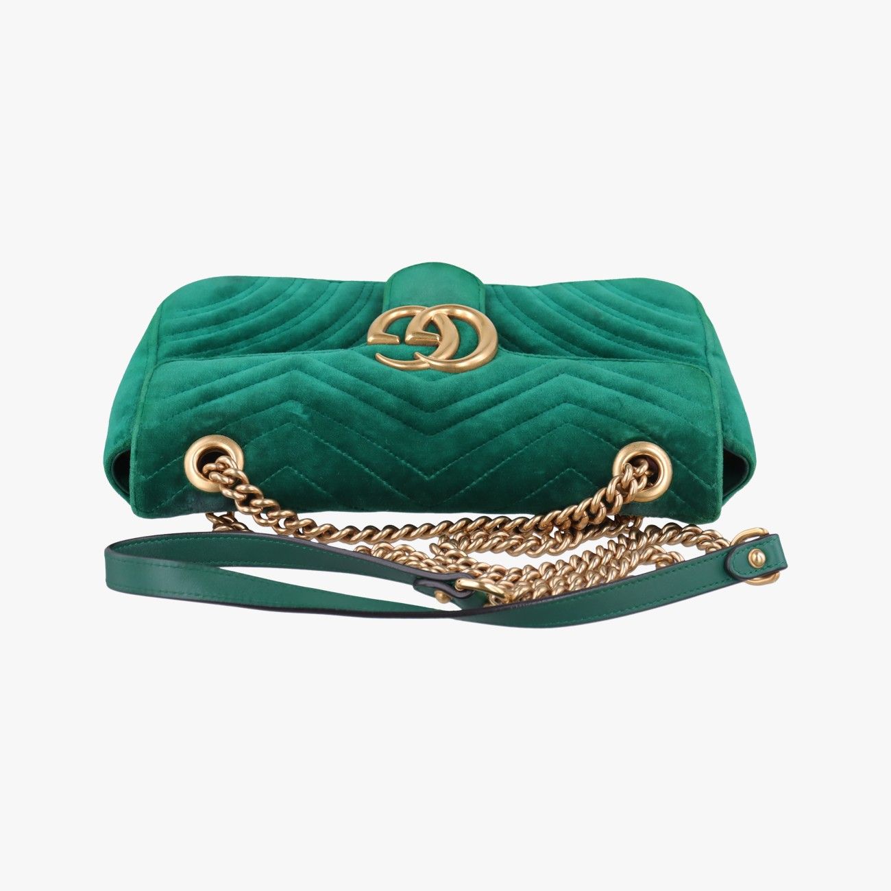 Gucci GG Marmont Green Velour Messenger Bag