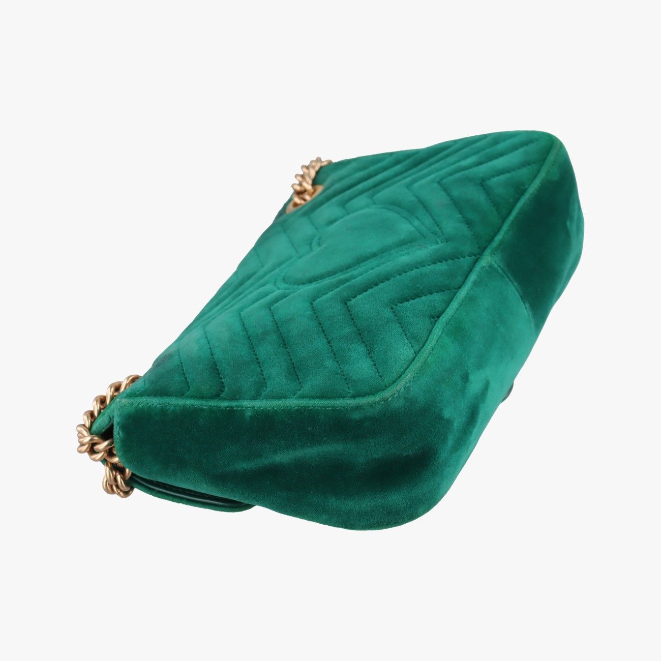 Gucci GG Marmont Green Velour Messenger Bag