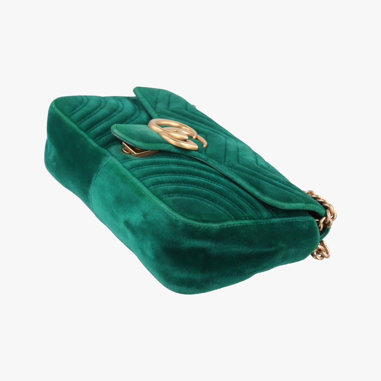 Gucci GG Marmont Green Velour Messenger Bag