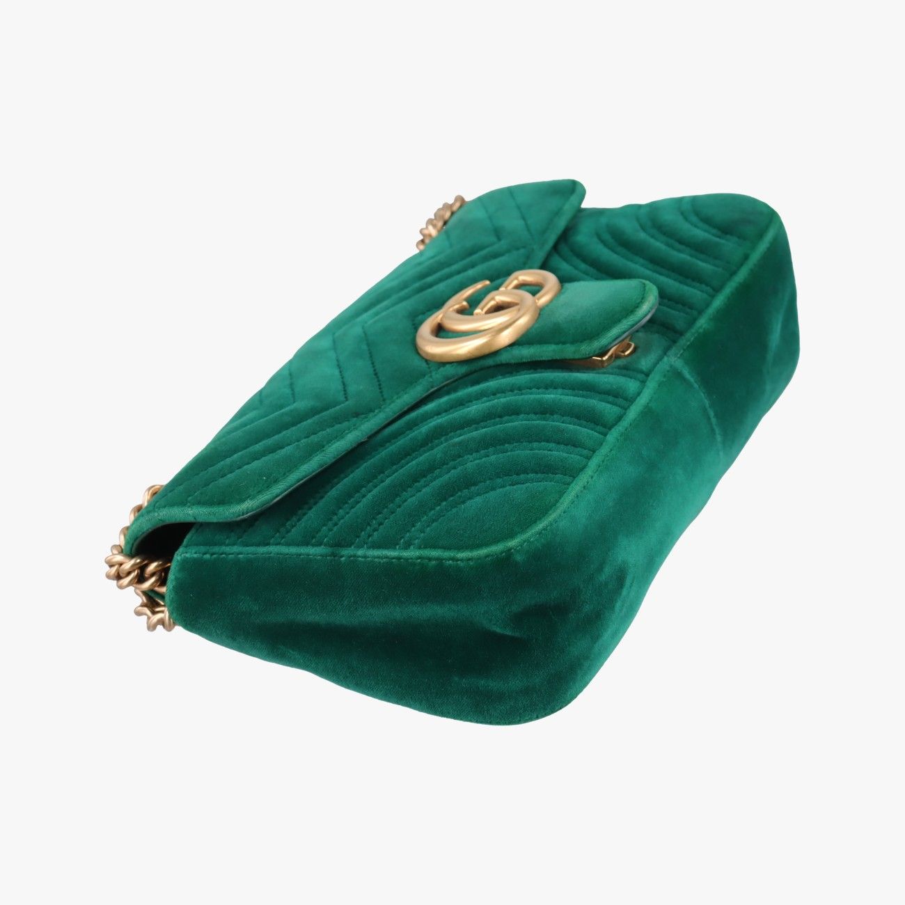 Gucci GG Marmont Green Velour Messenger Bag