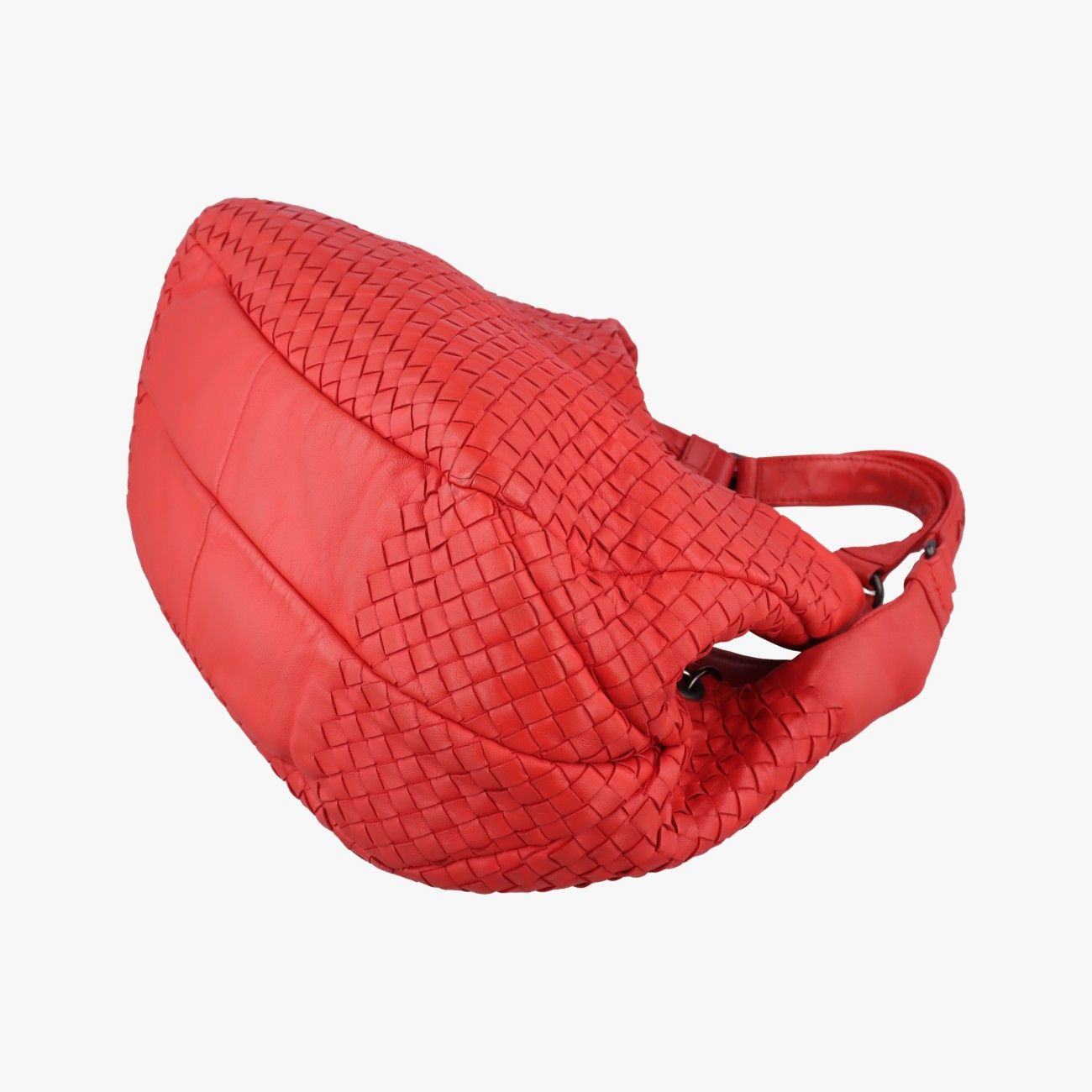 Bottega Veneta Campana Intrecciato Red Lambskin Messenger Bag