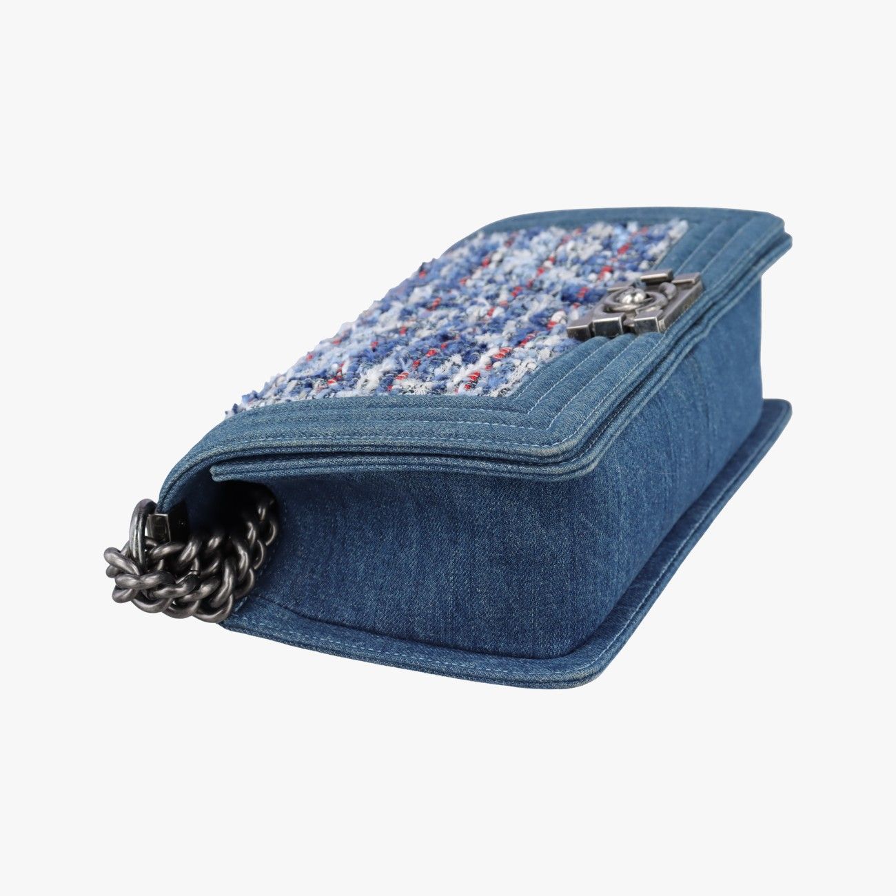 Chanel Blue Multicolor Denim Messenger Bag