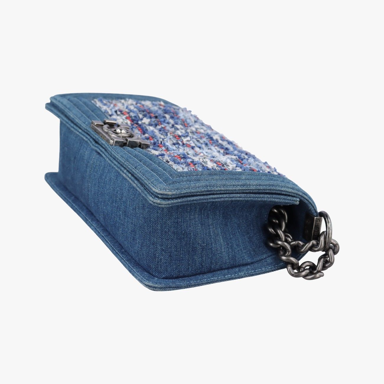 Chanel Blue Multicolor Denim Messenger Bag