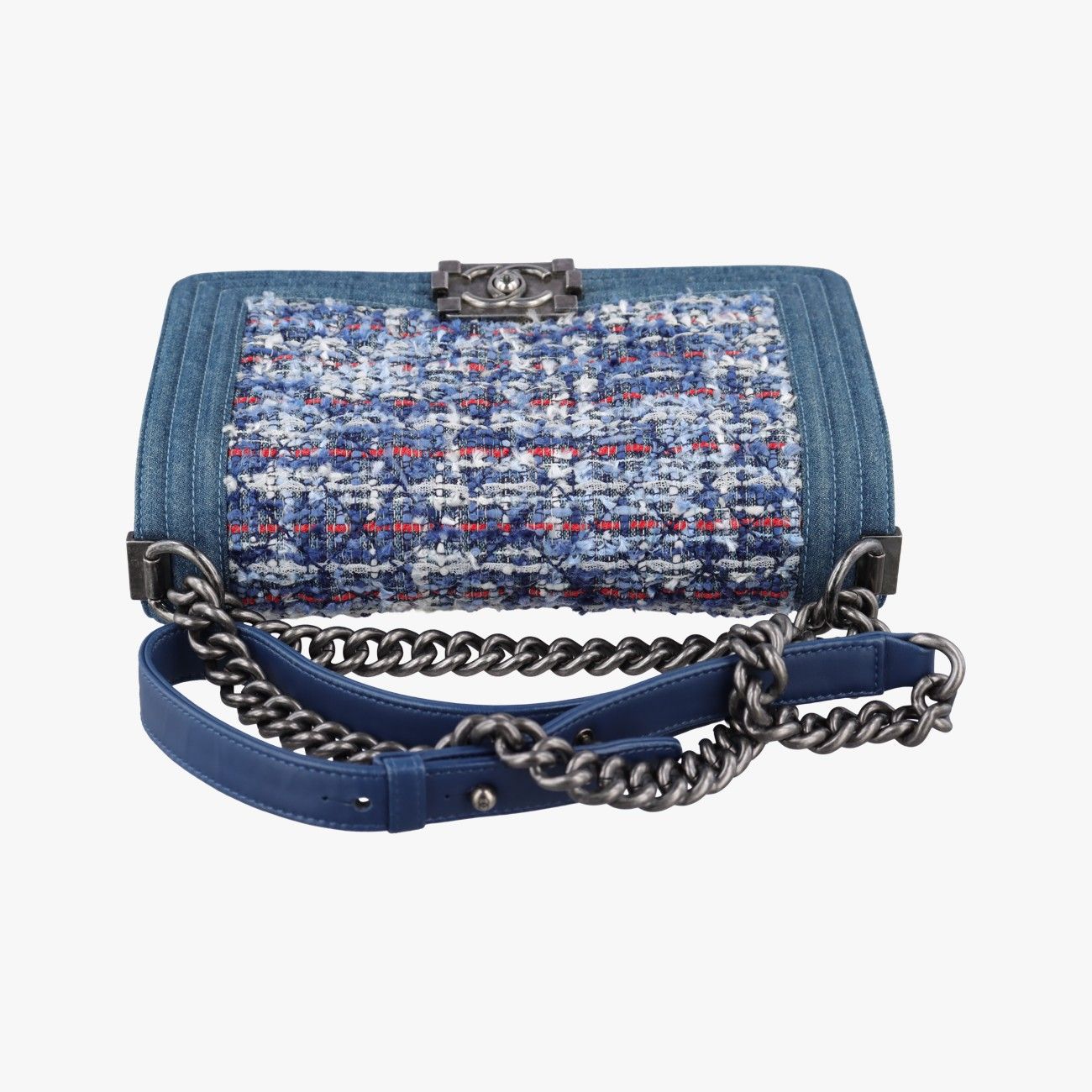 Chanel Blue Multicolor Denim Messenger Bag