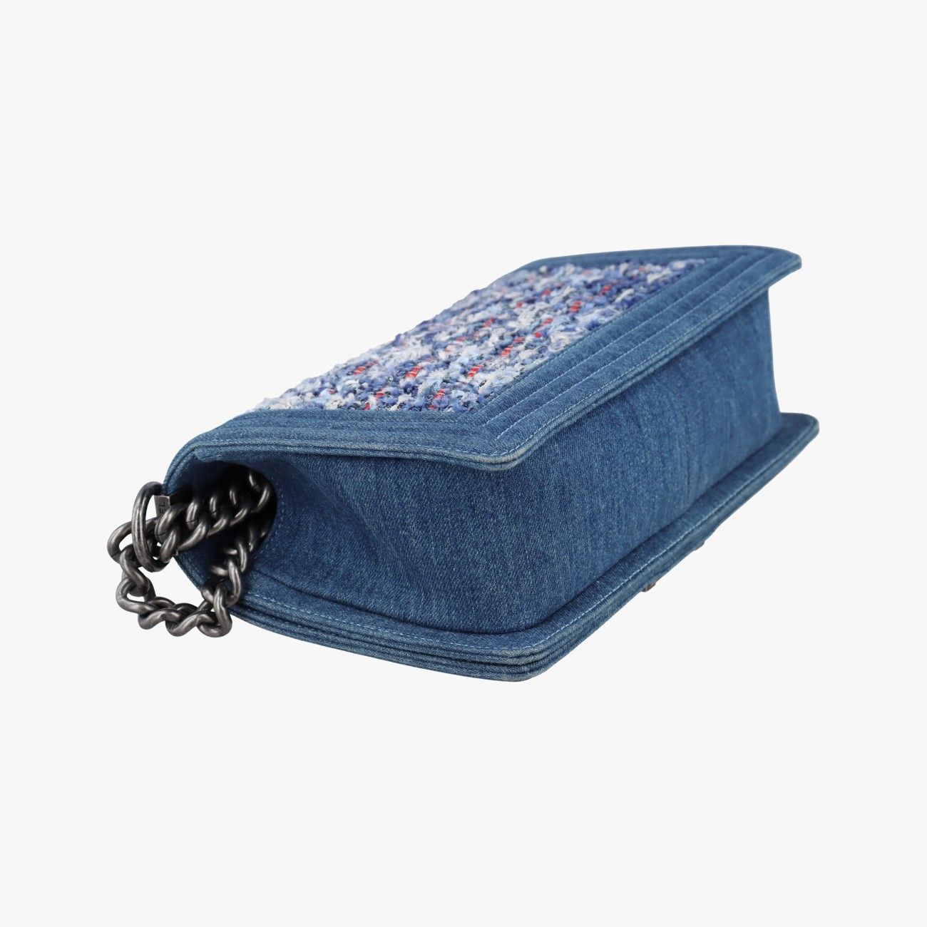 Chanel Blue Multicolor Denim Messenger Bag