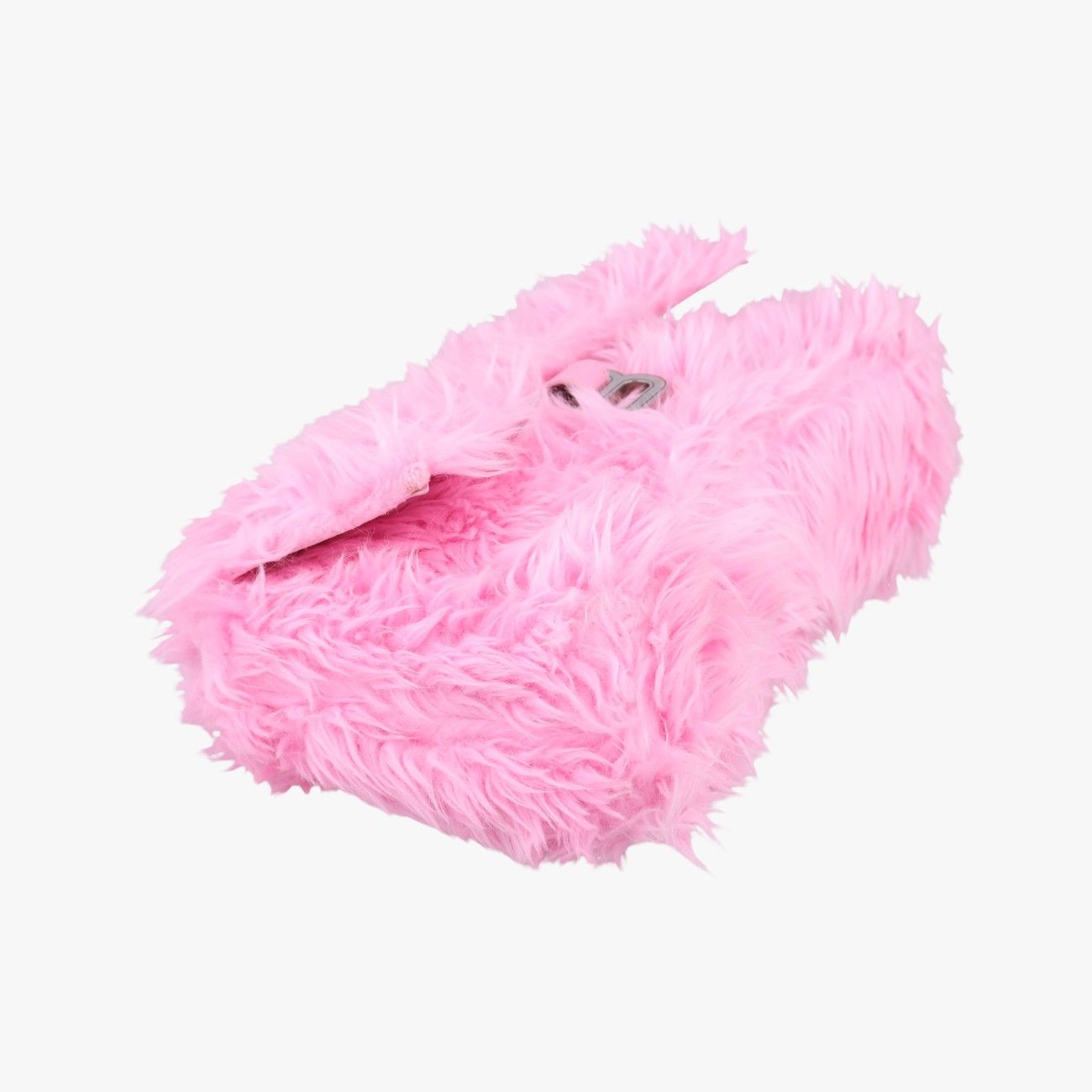 Balenciaga Downtown Pink Faux Fur Messenger Bag