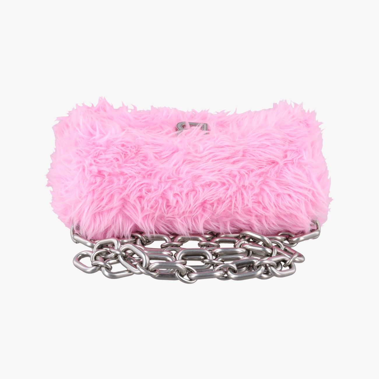 Balenciaga Downtown Pink Faux Fur Messenger Bag