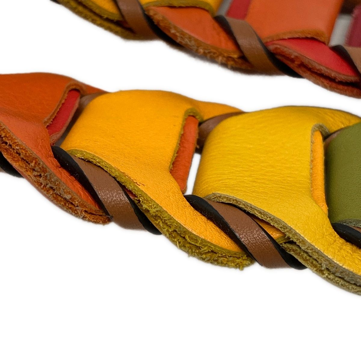 Loewe Shoulder Strap Yellow Red Multi Leather