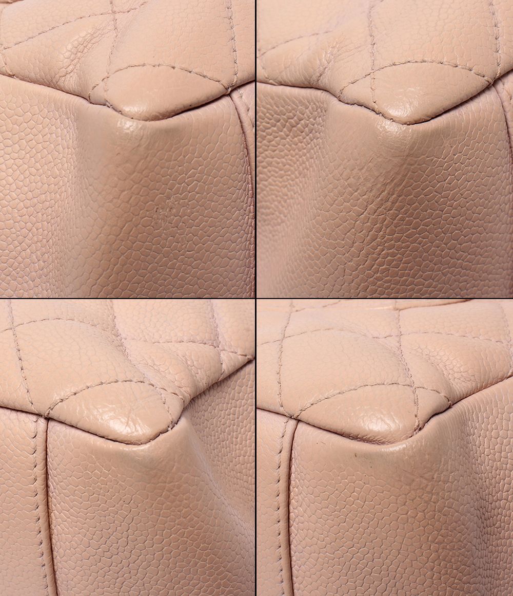 Chanel Chain Tote Silver Caviar Leather Grand Shopping GST