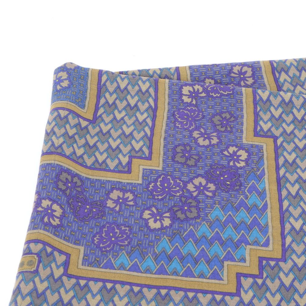 Hermes Carre Jean 140 Geometric Scarf Gray Eem